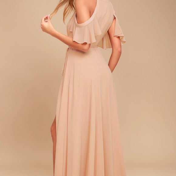 Blush Off The Shoulder Wrap Maxi Dress - Picture 4 of 6